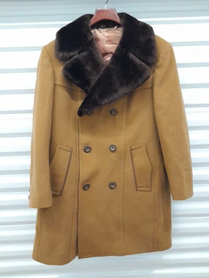 Chaqueta Abrigo Mujer Cortefiel Vintage Gamuza Cuero Marrón 40 Foto 1 de 4