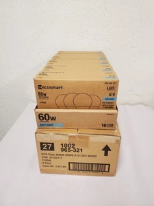 *6 4-PACKS* EcoSmart 60W Daylight A19 Non-Dimmable LED Lightbulbs = 24 TOTAL - Picture 1 of 5