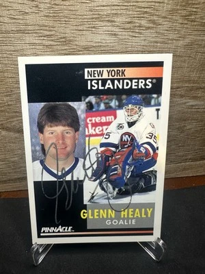 1991-92 Glenn Healy Pinnacle - New York Islanders #185 In-Person ON-CARD AUTO - Image 1 of 2