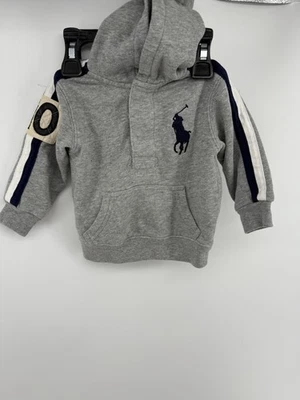 Ralph Lauren Polo Pony Sudadera con Capucha 9 Meses Manga Larga Gris Foto 1 de 4
