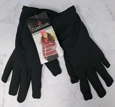 Женские вязаные перчатки Cuddl Duds эластичные с сенсорным экраном мягкие джерси - с подкладкой OS BLK - Изображение 1 из 4