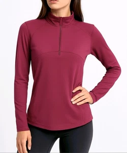 Spyder Active Shirt 1/4 Zip Purple Pullover Long Sleeve Fleece Lined Size L NEW - Picture 1 of 13