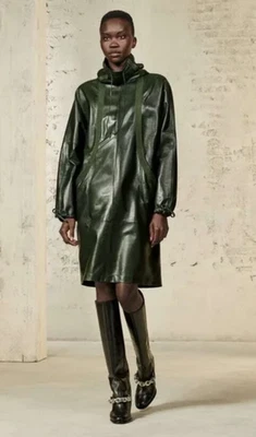 Vestido de cuero verde para mujer Zara Surplus talla L Foto 1 de 4