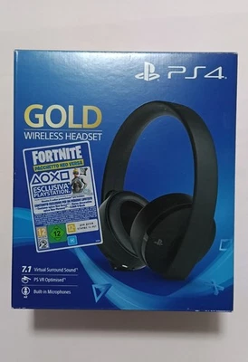 Gold Wireless Cuffie Gaming Headset PS4 Bluetooth Sony PlayStation - Originali - Immagine 1 di 4