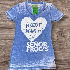Senor Frogs | V Neck T-Shirt | Women Sz Small - Picture 1 of 4