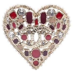 CHANEL COCO Mark Heart Bijou Brooch Women 【Used】 - Picture 1 of 4