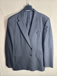Hickey Freeman 48XL dunkelgrau Twill gestreift Wolle 2 Knöpfe 48 extra lang - Bild 1 von 14