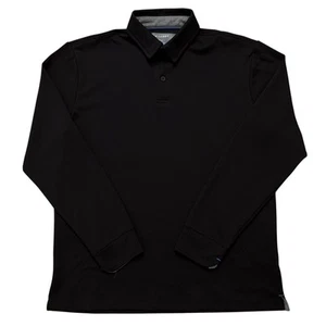 Polo Twillory homme M manches longues performance stretch coupe athlétique noir - Photo 1/5