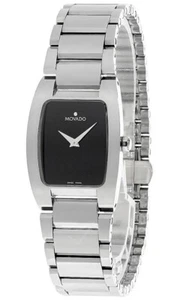MOVADO Fiero 24MM Tungsten Carbide Black Dial Women's Watch 0605622 - Picture 1 of 3