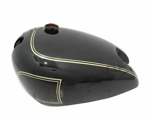 Matchless Simple Cylindre Bleu Pétrole Carburant Réservoir Acier Noir Peint ECS - Picture 1 of 3
