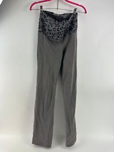 Pink Womens Gray Leopard Print Yoga Pants Size S