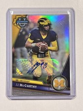JJ McCARTHY 2023 Bowman Chrome U Refractor AUTO Card # 454/499 MICHIGAN READ