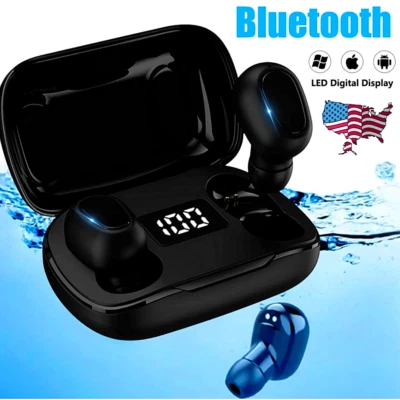 Bluetooth 5.0 Headset TWS Wireless Earphones Mini Earbuds Stereo Headphones - Image 1 of 4