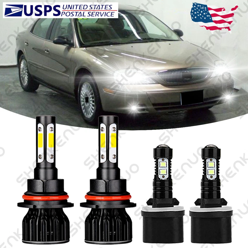 Para Mercury Sable 2000-2005 - 2X Faro LED 9007 HB5 + 899 Bombilla antiniebla K9B Foto 1 de 4