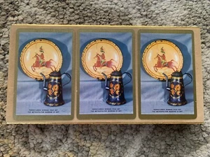 Vtg Congress TRIPLE Deck Playing Cards Hard Case 3 Decks All Cards. MOMA Art. - Picture 1 of 12