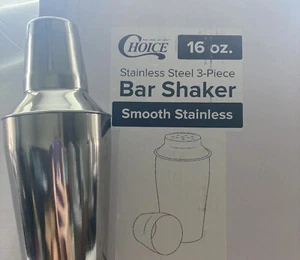 QTY - 1 Choice 16 oz. Stainless Steel 3-Piece Cobbler Cocktail Shaker Martini - Picture 1 of 7