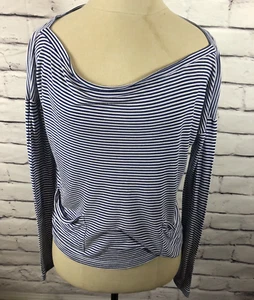 Lacoste Womens Size Small Blue/White Stripped Long Sleeve Shirt w/Pockets - Picture 1 of 7
