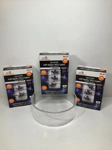 Halloween LED Spider Wire Lights Battery Operated 6.3’ W/ 20 Spiders Each X 3 - Picture 1 of 6