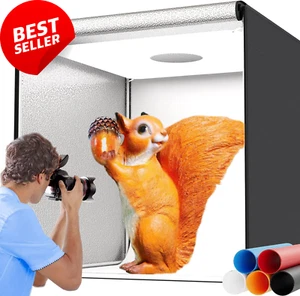 32" Photo Studio Light Box for Photography, 210 LED, 5 Color Backdrops, Dimmable - Picture 1 of 12