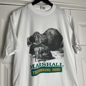 Vtg Vintage 90s 80s Marshall university thundering herd t-shirt Adult L large - Picture 1 of 4