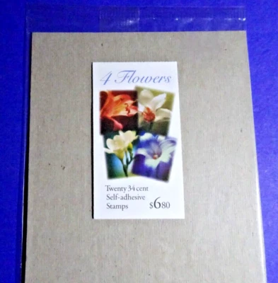 US 3487v-3490v FLOWERS (VENDING BKLT) OF "20" STAMPS 4 DESIGNS USPS PKG SEALED!! - Image 1 of 4