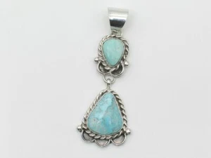 Indianer Sterlingsilber und Türkis Anhänger von Navajo Merle House - Bild 1 von 7