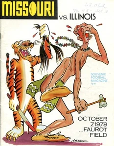 MISSOURI FOOTBALL SOUVENIR MAGAZINE - MISSOURI vs ILLINOIS - OCTOBER 7, 1978 - Imagen 1 de 2
