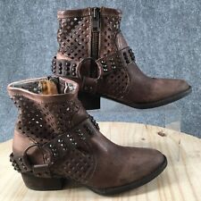 Very Volatile Boots Womens 8.5 Bootie Brown Studded Almond Toe Casual Ankle Top