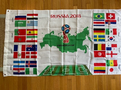 New FIFA  FOOTBAL SOCCER World Cup Russia 2018 Vertical Flag 3ft x 5ft FREE SHIP Cover