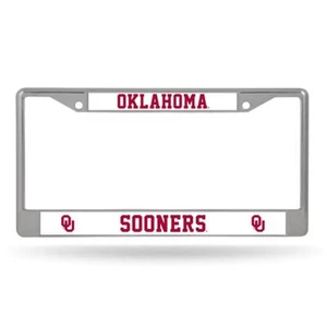 Oklahoma Sooners Chrome Metal License Plate Frame - Picture 1 of 5