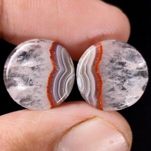 Natural Crazy Lace Agate Round Shape Pair Cabochon Loose Gemstone 14 x 14 MM