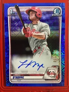 LOGAN OHOPPE 2020 1st Bowman Chrome Auto Blue HTA REFRACTOR /150!!! #CPA-LOH - Bild 1 von 2