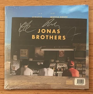 JONAS BROTHERS THE ALBUM VINYL LP 3 SIGNED POSTER RARE UNDER SHRINK - Picture 1 of 11