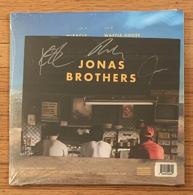 JONAS BROTHERS THE ALBUM VINYL LP 3 SIGNED POSTER RARE UNDER SHRINK - Image 1 of 4