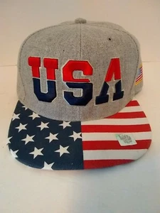 USA Baseball Mütze Snapback Grau One Size Neu - Bild 1 von 5