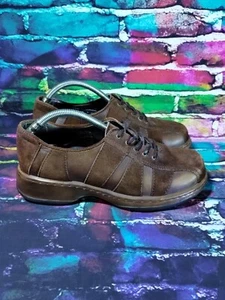 DANSKO Brown Suede Leather Lace up Closed Heel Clogs Size 37 EU US 7 - Picture 1 of 16