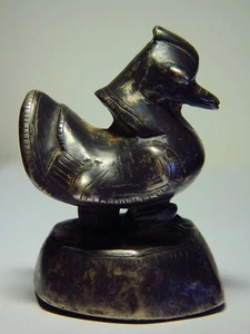 ANTIQUE BURMESE "SILVER BRONZE" AQUATIC HINTA BIRD OPIUM WEIGHT 1,021g. 18th C. - Picture 1 of 4