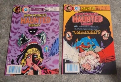 BARON WEIRWULF'S HAUNTED LIBRARY 73 & 74 STEVE DITKO COVER 1984 charlton horror  - Image 1 of 2