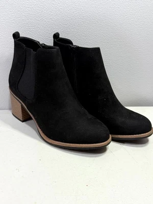 White Mountain W31147 Mujer EE. UU. 7,5 M Botines Negro Imitación Nubuck Tacón Bloque Foto 1 de 4