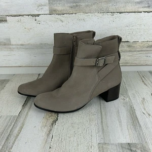 Ecco womens sz 8-8.5 taupe leather buckle ankle boots new - Picture 1 of 11