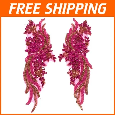 Apliques de flores de strass feitos à mão com miçangas - Imagem 1 de 4