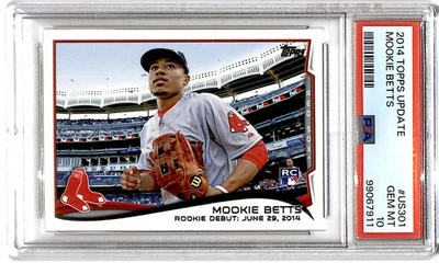 2014 Topps Update Mookie Betts Rookie #US-301 PSA 10 SB6 - Image 1 of 2