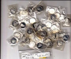 1965 Canada 10 Cents  80% Silver Roll (50).  Sealed Cello  3 oz Silver - Picture 1 of 1