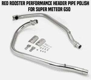 RED ROOSTER PERFORMAN HEADER PIPE, POLISH FIT FOR ROYAL ENFIELD SUPER METEOR 650 - Picture 1 of 4