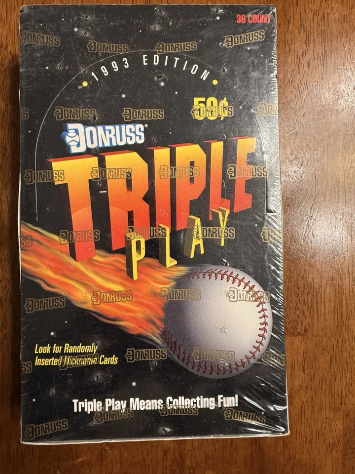 1993 Donruss Triple Play Baseball Wax Box - 36 Sealed Packs -Factory Sealed - Image 1 of 4