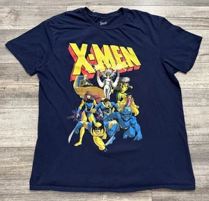 Marvel X-Men Shirt Mens XL Navy Blue Wolverine Storm Beast Cyclops Comic Tee - Picture 1 of 6