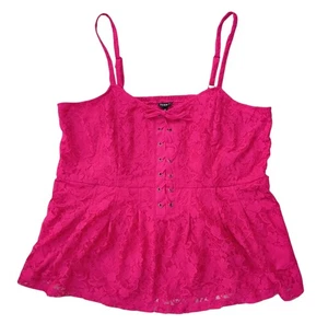 New Torrid Pink Lace Corset Peplum Top Plus Size 3X - Picture 1 of 7