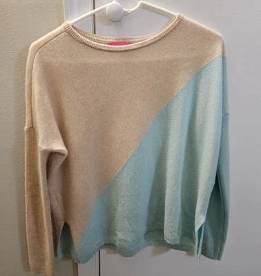 Suéter Lilly Pulitzer Napa Cashmere XXS Azul Marino Bloque de Color Calce Relajado Foto 1 de 4