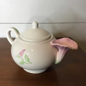 Vintage Teleflora Morning Glory Ceramic Tea Pot Floral Shaped Spout - Picture 1 of 9