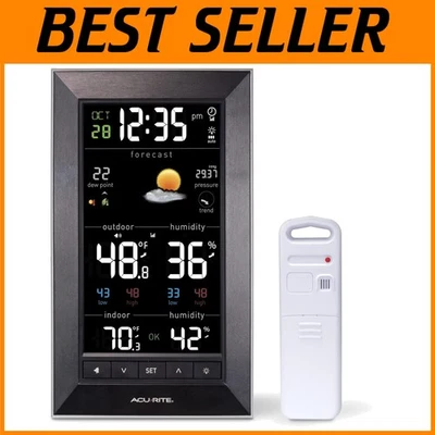 Vertical Weather Forecaster with Indoor/Outdoor Temp - Image 1 of 4
